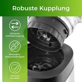 Klamer Standmixer, 1,75 L Glasbehälter, Elektrischer Mixer mit 1400 Watt, Smoothie Maker mit 22.000 U/Min, 3 Programme und 6 Klingen, inklusive Trink...