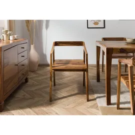 MASSIVMOEBEL24.DE Esszimmerstuhl Sheesham braun lackiert