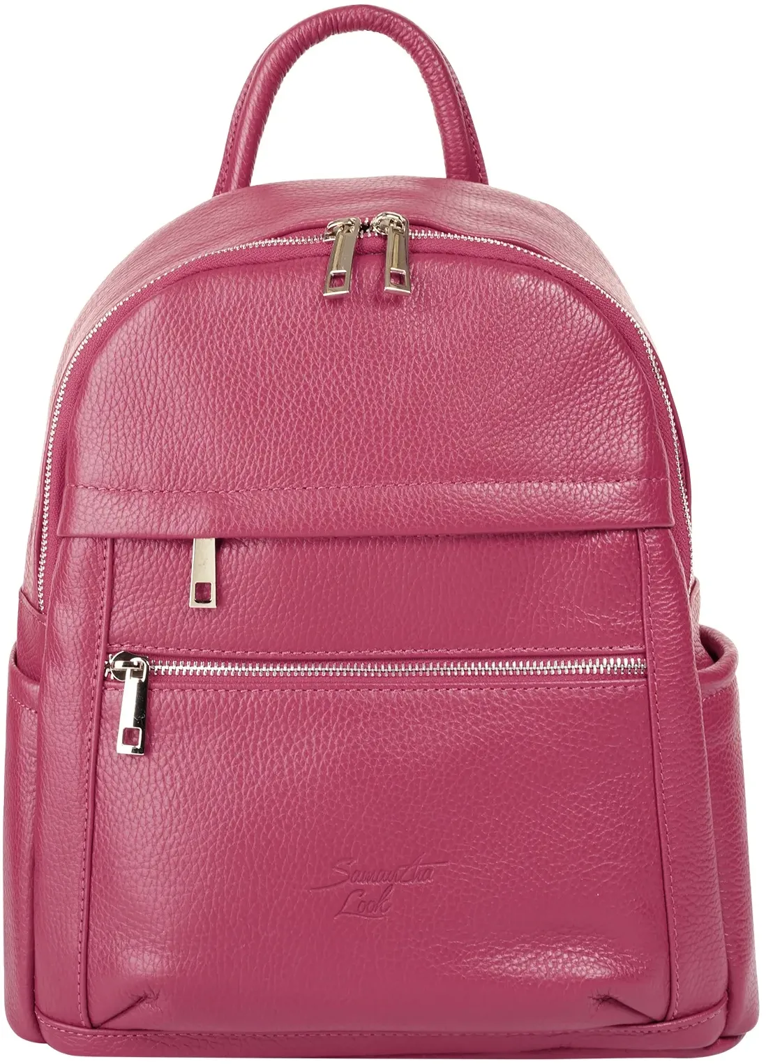 Cityrucksack SAMANTHA LOOK, Damen, Gr. B/H/T: 24cm x 30cm x 9cm, onesize, pink, Leder, Rindsleder, Rucksäcke Cityrucksack, echt Leder, Made in Italy