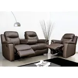 Ledergarnitur Relax 3+2+1 - Anthrazit - EVASION