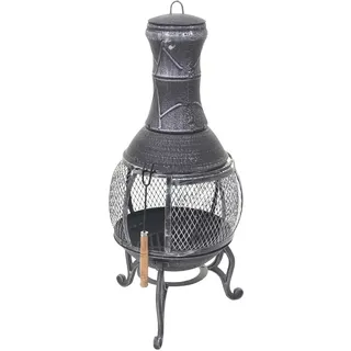 Mendler Terrassenofen HWC-F71, Feuerstelle Terrassenkamin Gartenkamin Gartenofen, Gusseisen 11,7kg 91x42x42cm