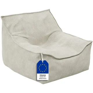 Bellabino Sitzsack Cleo aus Cord (verfügbar in Beige, Türkis, Terrakotta), Kindersitzsack aus Cord, 50x75x60 (HxTxB) beige