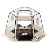 SucceBuy Pop-up-Bubble-Zelt, 305 x 275 x 220 cm, transparentes Campingzelt, Garten-Kuppel-Iglu-Zelt mit Fenstern, Sportzelt, 540°-Panoramaansicht,...