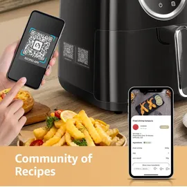 Aigostar Fritteuse heissluft ohne fett, Heißuftfritteuse xxl BPA-frei 4.2L, 8 Menü und Rezept-Community, LED-Touchscreen, 1400W