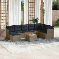 vidaXL Gartensofa-Set 9-tlg. grau