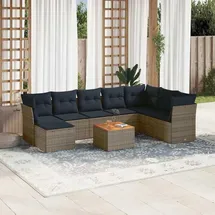 vidaXL Gartensofa-Set 9-tlg. grau