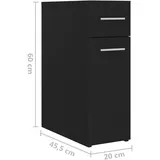 vidaXL Apothekerschrank 20 x 45,5 x 60 cm Schwarz