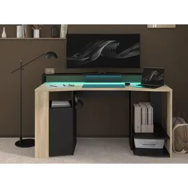parisot möbel Gamingtisch Meta Eiche / Schwarz