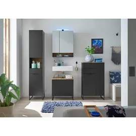 BASIC by Balculina Waschbeckenunterschrank Denver 60 x 60 x 35 cm Schwarz Matt