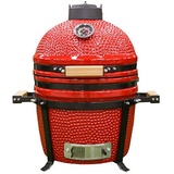 Kamado Keramik Grill Smoker 15" Grillwagen Räucherofen Holzkohlegrill BBQ Rot