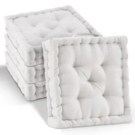 Beautissu Sitzkissen 50 x 50 x 10 cm beige 4-tlg.
