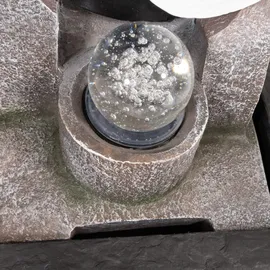 Lemodo Zimmerbrunnen mit LED-Beleuchtung, Dekobrunnen “Yin Yang” für die Wohnung