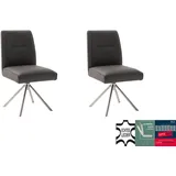 MCA furniture 4-Fußstuhl DELANE Esszimmerstuhl (2er Set) - Stuhl (Set, 2 St), Taschenfederkern, Lehnenkippfunktion, beweglicher Rücken, 360° drehbar grau
