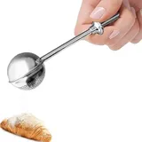 304 Silberner Edelstahl-Mehlpulver-Filterlöffel, Streuer, Staubsieb, Backstab, für Zucker, Mehl, Gewürze, Mehl, Zucker, Pulver, Löffel, Küchenutensilien, Backutensilien