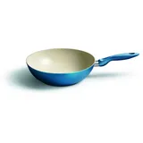 Kelomat Kelomat, 3429-353, Wokpfanne CERAMIC COLOR, Bratpfanne, Durchmesser 28 cm, blau, beschichtetes Aluminium, Ceramicbeschichtung