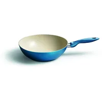 Kelomat Kelomat, 3429-353, Wokpfanne CERAMIC COLOR, Bratpfanne, Durchmesser 28 cm, blau, beschichtetes Aluminium, Ceramicbeschichtung