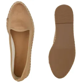 Stiefelparadies Damen Slip Ons in Hellbraun,