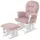 Mendler Relaxsessel HWC-C76 Cord 52 x 100 x 80 cm Rosa mit Hocker