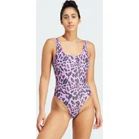 Adidas Essentials Animal Print U-Back Badeanzug violett|WEISS 30'