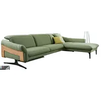 himolla Ecksofa 312 x 203 cm WAIDRING Echtholz/Stoffbezug Grün - Echtholz