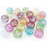 naninoa naninoa® DRAHT- BÄLLE 30 mm, 3 cm / 24 Stück (Drahtball, Drahtkugel, Drahtkugeln) bunt gemischt. Mix