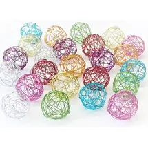 naninoa naninoa® DRAHT- BÄLLE 30 mm, 3 cm / 24 Stück (Drahtball, Drahtkugel, Drahtkugeln) bunt gemischt. Mix
