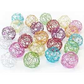 naninoa naninoa® DRAHT- BÄLLE 30 mm, 3 cm / 24 Stück (Drahtball, Drahtkugel, Drahtkugeln) bunt gemischt. Mix