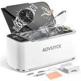 AOVUYCK Ultrasonic Cleaning Device 46000 Hz, Touch-Funktion Ultraschallschale und Edelstahl und ABS, Ultraschallreiniger mit LED Fit für Uhren, Schmuck, Halsketten, 500ml