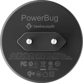 Twelve South Twelve south, PowerBug 35W USB-C PD & Qi 15W Wandladegerät, Schwarz - Schwarz