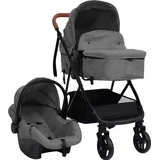 vidaXL 3-in-1 Kinderwagen hellgrau und schwarz 10329