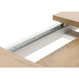 furn.design Esstisch weiß Eiche, hell Landhaus Küchentisch ausziehbar - Weiß/Naturbelassen