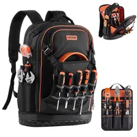 Vevor Werkzeugrucksack, 65 Taschen, Werkzeug-Aufbewahrungs-Organizer, Backpack mit Laptopfach & geformtem Boden, Baustellenrucksack für Elektriker, Reparaturarbeiter & Heizungstechniker