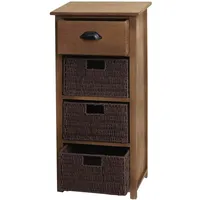 Mendler Kommode HWC-K84 mit Körben, Schrank Schubladenschrank, Holz 83x40x29cm