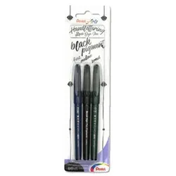 Calligraphieset 3ST Brush Pen sort PENTEL XSESP15/3