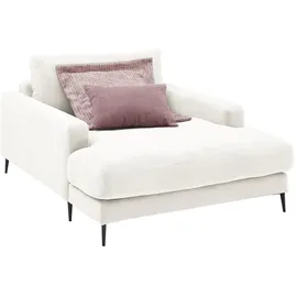 KAWOLA Relaxsessel CARA Feincord 80 x 80 x 100 cm Weiß mit Kissen