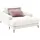 KAWOLA Relaxsessel CARA Feincord 80 x 80 x 100 cm Weiß mit Kissen