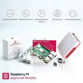 BerryBase Raspberry Pi 4 Starterkit, 64GB microSDHC inkl. Pi OS, Gehäuse, Netzteil, HDMI-Kabel und Zubehör - RAM: 1GB - Farbe: weiß
