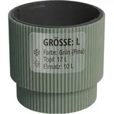 FRAMADO geriffelter Pflanzkübel mit Einsatz – matt, aus PP-Kunststoff, UV- & frostbeständig, für Innen & Außen – EU-Produkt – Farben: Anthrazit/Weiß/Grün Pina – Größen: L/XL (Grün Pina, L)