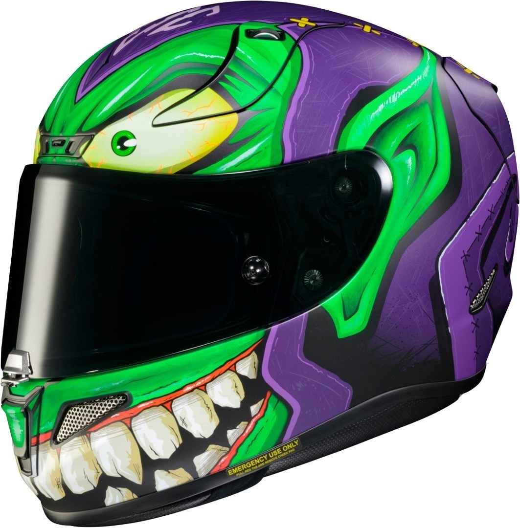 HJC RPHA 11 Green Goblin Marvel Helm, lila, Größe L für Männer