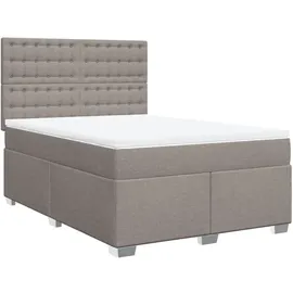 vidaXL Boxspringbett mit Matratze Taupe 140x200 cm Stoff