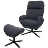 MCW Relaxsessel mit Hocker L12 Drehbar Dunkelgrau