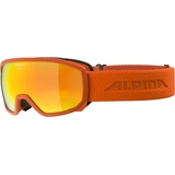 Alpina Scarabeo JR. Q-Lite - Verspiegelte, Kontrastverstärkende OTG Skibrille Mit 100% UV-Schutz Für Kinder Rot Sphärisches Brillenglas