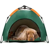 QWORK® Outdoor Hundezelt Katzenzelt Wasserdicht Wegklappen Zelt mit bequemer Polsterung für Kleine und Mittelgroße Hunde - Entfaltungsmaß 80 x 77 x 62 cm