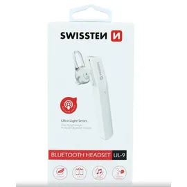 Swissten Ultraleichtes UL-9 Bluetooth-Freisprech-Headset mit MultiPoint - Weiß