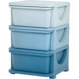 HOMCOM Spielzeugaufbewahrung, 3Ebenen, Kommode Kinderzimmer, kleiner Schubladenschrank für Kinder, Blau   Aosom.de
