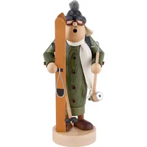 KWO Olbernhau 21706 Räuchermännchen Skifahrer, 27 cm