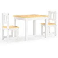 vidaXL Kindersitzgruppe 3-tlg. MDF weiß/beige