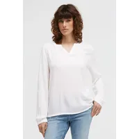 Soccx Damen, Langarmbluse aus Viskose-Crêpe mit Rücken-Artwork Opticwhite, XL