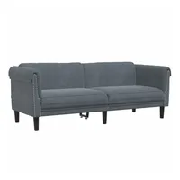 VidaXL Sofa 3-Sitzer Dunkelgrau Samt