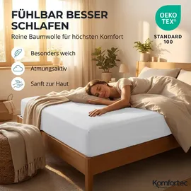 Komfortec Spannbettlaken Jersey 180 x 200 cm weiß